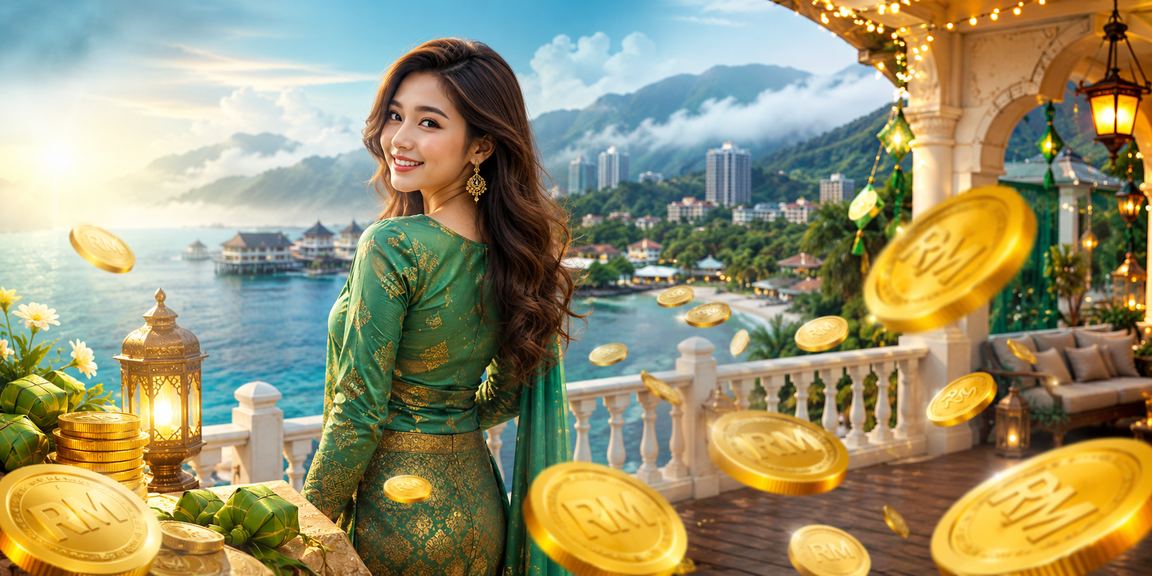 Suasana bonus cashback Hari Raya di Genting Highlands dengan tema kasino mewah